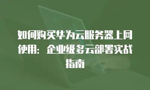 如何购买华为云服务器上网使用：企业级多云部署实战指南