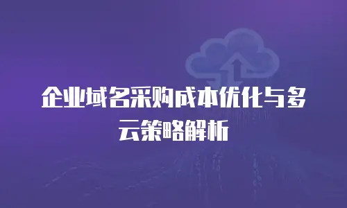企业域名采购成本优化与多云策略解析