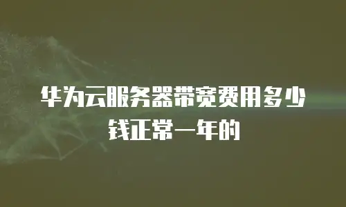 华为云服务器带宽费用多少钱正常一年的