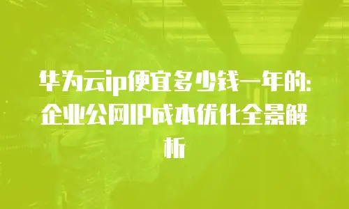华为云ip便宜多少钱一年的：企业公网IP成本优化全景解析