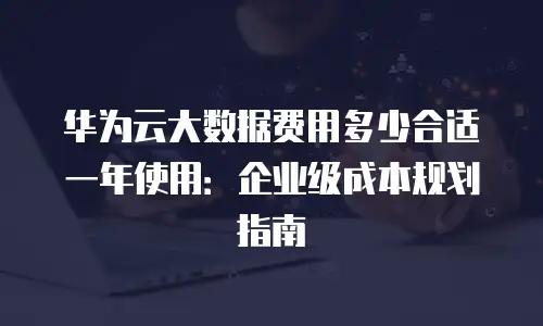 华为云大数据费用多少合适一年使用：企业级成本规划指南