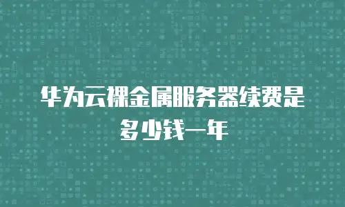 华为云裸金属服务器续费是多少钱一年