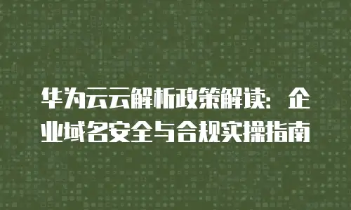 华为云云解析政策解读：企业域名安全与合规实操指南