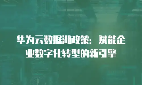 华为云数据湖政策：赋能企业数字化转型的新引擎