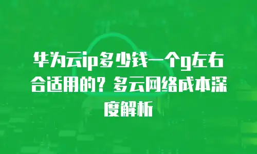华为云ip多少钱一个g左右合适用的？多云网络成本深度解析