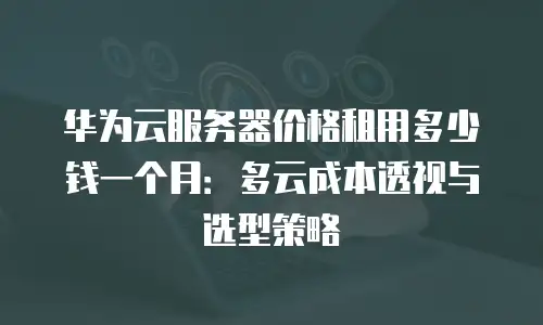 华为云服务器价格租用多少钱一个月：多云成本透视与选型策略