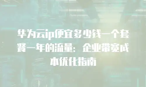 华为云ip便宜多少钱一个套餐一年的流量：企业带宽成本优化指南