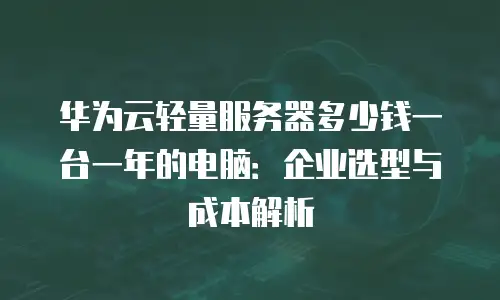 华为云轻量服务器多少钱一台一年的电脑：企业选型与成本解析