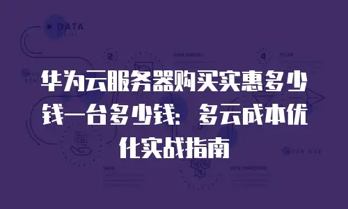 华为云服务器购买实惠多少钱一台多少钱：多云成本优化实战指南