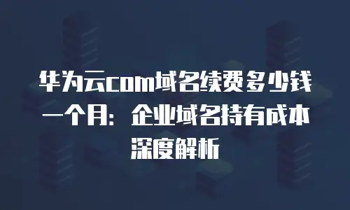 华为云com域名续费多少钱一个月：企业域名持有成本深度解析