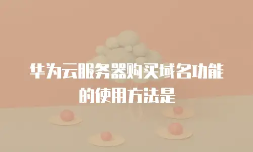 华为云服务器购买域名功能的使用方法是