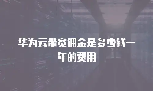 华为云带宽佣金是多少钱一年的费用