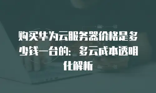 购买华为云服务器价格是多少钱一台的：多云成本透明化解析