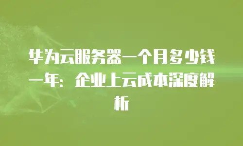 华为云服务器一个月多少钱一年：企业上云成本深度解析