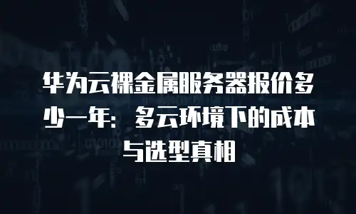 华为云裸金属服务器报价多少一年：多云环境下的成本与选型真相