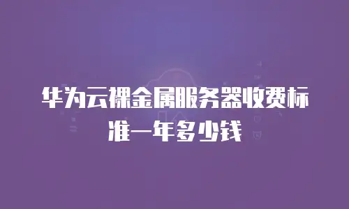 华为云裸金属服务器收费标准一年多少钱