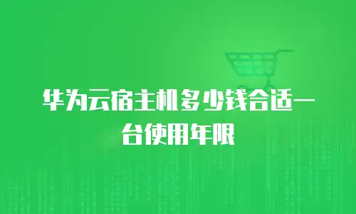 华为云宿主机多少钱合适一台使用年限