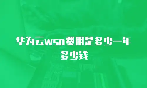 华为云wsa费用是多少一年多少钱