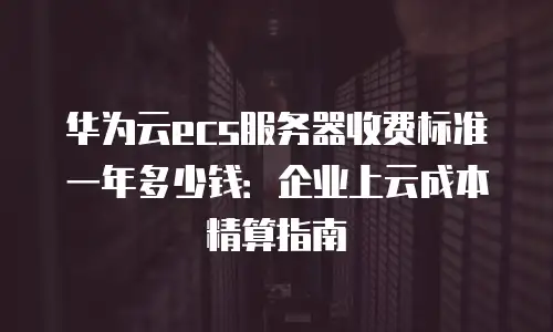 华为云ecs服务器收费标准一年多少钱：企业上云成本精算指南