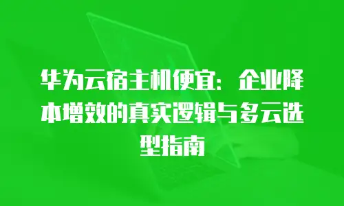 华为云宿主机便宜：企业降本增效的真实逻辑与多云选型指南