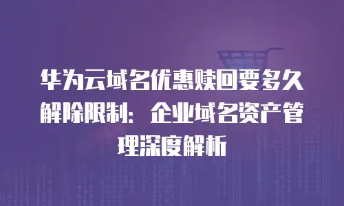 华为云域名优惠赎回要多久解除限制：企业域名资产管理深度解析