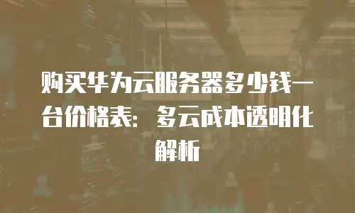 购买华为云服务器多少钱一台价格表：多云成本透明化解析