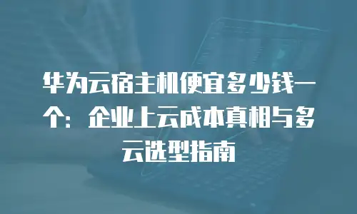 华为云宿主机便宜多少钱一个：企业上云成本真相与多云选型指南