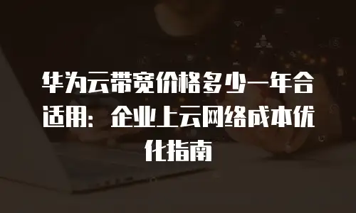 华为云带宽价格多少一年合适用：企业上云网络成本优化指南