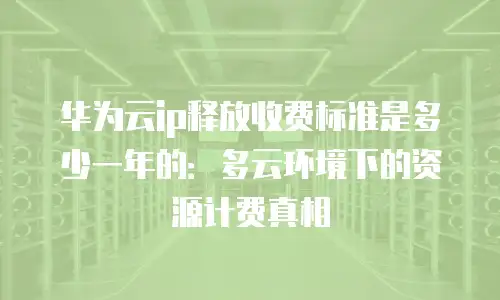 华为云ip释放收费标准是多少一年的：多云环境下的资源计费真相