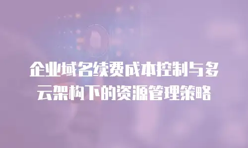 企业域名续费成本控制与多云架构下的资源管理策略