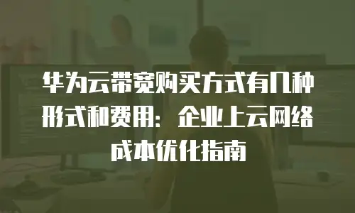 华为云带宽购买方式有几种形式和费用：企业上云网络成本优化指南