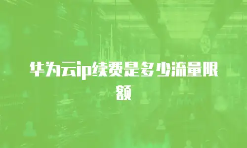 华为云ip续费是多少流量限额