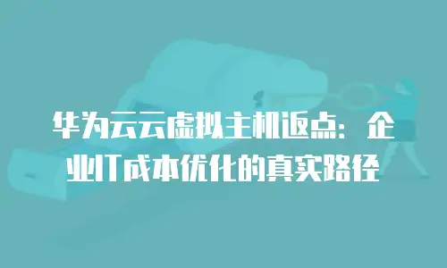 华为云云虚拟主机返点：企业IT成本优化的真实路径