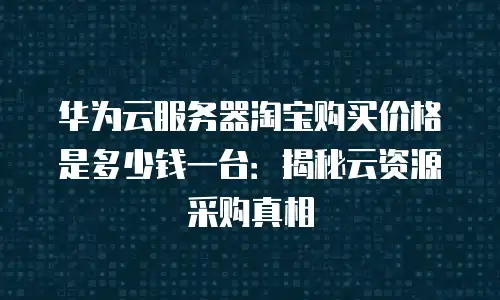 华为云服务器淘宝购买价格是多少钱一台：揭秘云资源采购真相