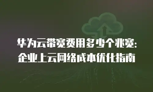 华为云带宽费用多少个兆宽：企业上云网络成本优化指南