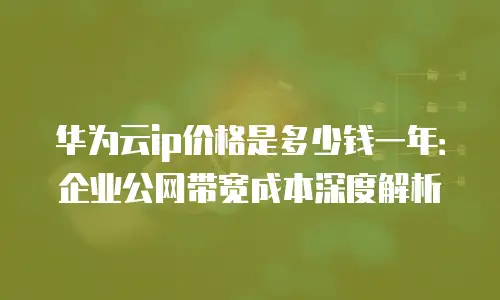 华为云ip价格是多少钱一年：企业公网带宽成本深度解析