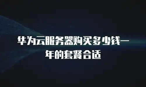 华为云服务器购买多少钱一年的套餐合适