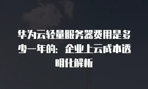 华为云轻量服务器费用是多少一年的：企业上云成本透明化解析