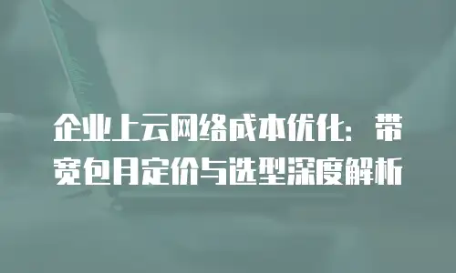 企业上云网络成本优化：带宽包月定价与选型深度解析