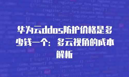 华为云ddos防护价格是多少钱一个：多云视角的成本解析