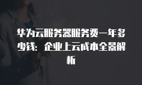 华为云服务器服务费一年多少钱：企业上云成本全景解析