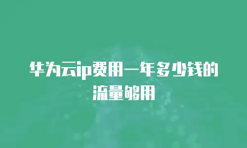 华为云ip费用一年多少钱的流量够用