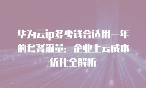 华为云ip多少钱合适用一年的套餐流量：企业上云成本优化全解析