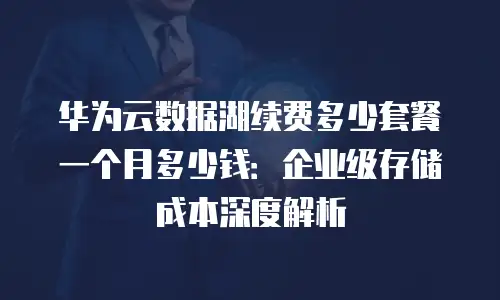 华为云数据湖续费多少套餐一个月多少钱：企业级存储成本深度解析