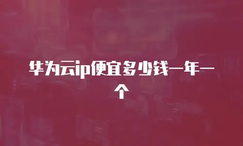 华为云ip便宜多少钱一年一个