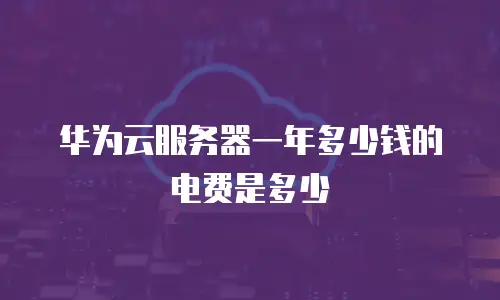 华为云服务器一年多少钱的电费是多少