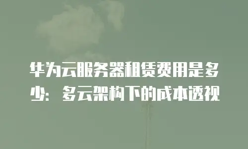 华为云服务器租赁费用是多少：多云架构下的成本透视