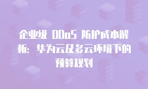 企业级 DDoS 防护成本解析：华为云及多云环境下的预算规划