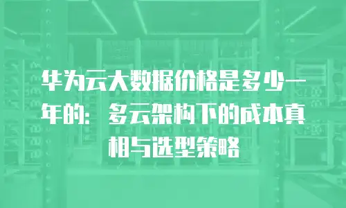 华为云大数据价格是多少一年的：多云架构下的成本真相与选型策略