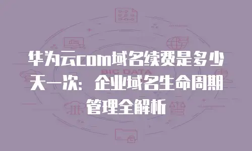 华为云com域名续费是多少天一次：企业域名生命周期管理全解析
